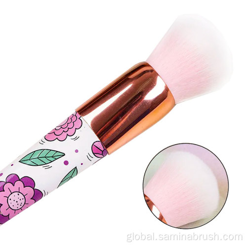 Flower Brush With Pink Hair flat contouring flower brush Factory